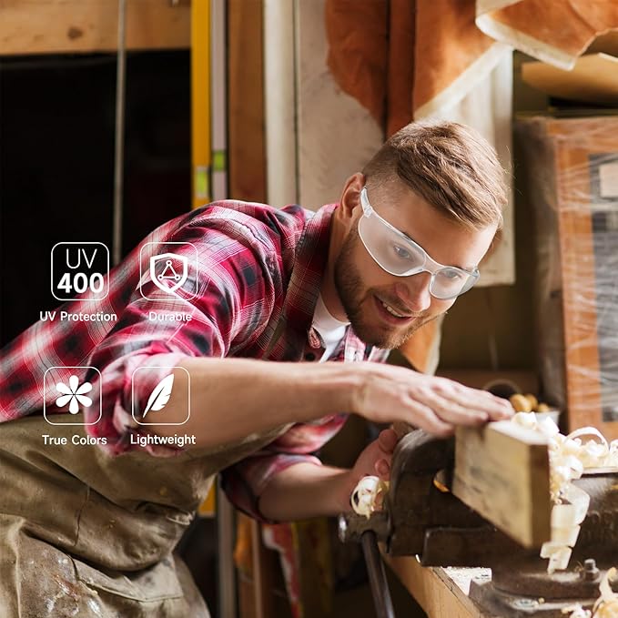 Safety Glasses for Men Women ANSI Z87.1 Safety Glasses Bulk Protective Eyewear Scratch-Resistant