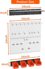 TORACK 69PCS Metal Pegboard with Accessoreis for Garage Wall, Tool Organizer Pegboard with Hooks, Wall Mounted Bins/Shelf, Tool Storage Peg Board for Wall(Grey)
