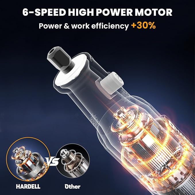 HARDELL 8V Cordless Rotary Tool Kit, 6 Variable Speed Rotary Tool Kit with Digital Display, 80PCS Accessories, Type-C Charging, Mototool for Sanding/Polishing/Engraving/DIY Crafts