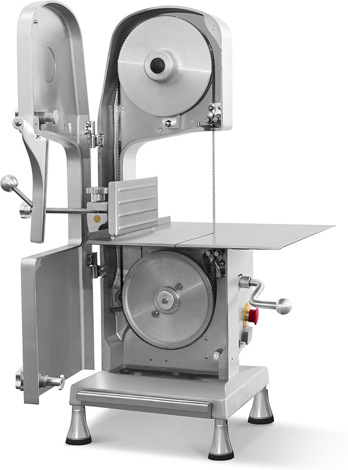 B-210S 1500W 2HP Countertop Compact Electric Bone Band Saw – [ ETL & NSF Certified ] Commercial Meat Cutter, 6" Adjustable Cutting Thickness, Stainless Steel Blade, Safety Shut-Off & Emergency Stop