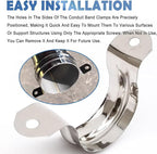 Nge 1.5inch Rigid Pipe Strap Clamp-Two Hole Strap-U Bracket Tube Clip-Stainless Steel Heavy Duty Pipe Fasten Holder-Secures Conduit，20Pcs（50mm), For 1.5in Inner Diameter Water Pipe