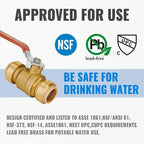 SUNGATOR 1 Inch Ball Valve, 1" Shut off Valve, No Lead Brass Push-to-Connect Plumbing Fittings, Full-Port Fit for PEX Pipe, Copper, CPVC, PE-RT, Pack of 2