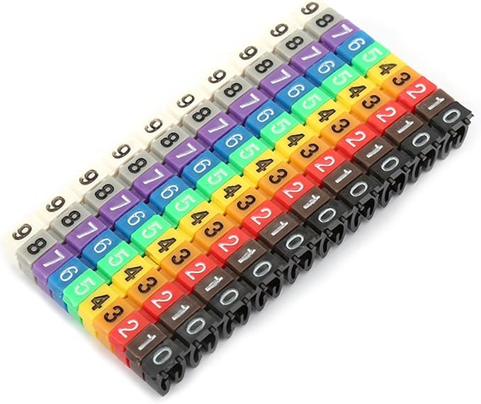 Colorful Wire Number Tube Cable Marker Digital Number Label Tube (100PCS KCM-2.5MM 2.5 Square)