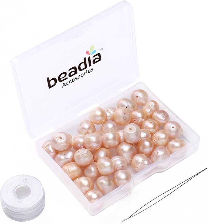 Natural Pearl Beads Potato 10-11mm Pink Freshwater Cultured Loose Gemstone Beads for DIY Jewelry Making 13.8''/Strand HQ