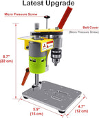 Mini Drill Press, Benchtop Drill Press, Portable Electric Drilling Machine, with Rotary Tool Flex Shaft Attachment, B10 Chuck, Drill Bit and Clamp for Metal Wooden Jewelry DIY