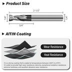 3PCS 1/4" Micrograin Carbide Square End Mill Set 2 Flute HRC 55 AlTiN Coating End Milling Bits for Milling Alloy Steels, Hardened Steel, CNC Router Bits