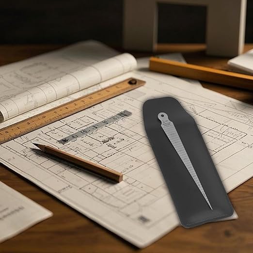 1-15mm Stainless Steel Double Sided Welding Taper Gauge Measuring Instrument Feeler Gauge Depth Gauge Aperture Ruler Inch&Metric Measuring Tool（1PCS）