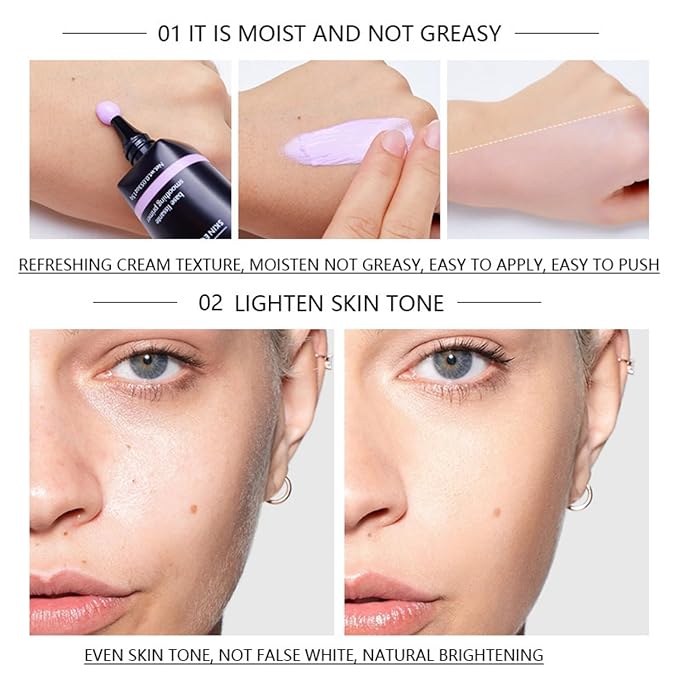 MAEPEOR Moisturizing Face Primer 4 Colors Long Lasting Matte Face Primer For Neutralizing Uneven Skin Tones & Brightening Complexion (02 Green)-VeraVaultWomen