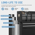 8 Drawer High Capacity Rolling Tool Chest, Metal Tool Box with Wheels and Drawers, Detachable Toolbox with Lock, Heavy Duty Tool Cabinet for Workshop, Warehouse and Garage (Black)