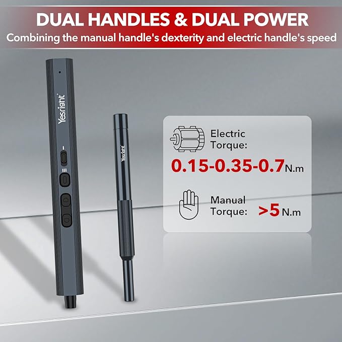 Mini Electric Screwdriver 155 in 1 Small Precision Screwdriver Set Max 5 N.m Cordless Screwdrivers with 3 Torque Settings 140 S2 Magnetic Bits, Repair Tool Set for Phone Computer Watch Drones