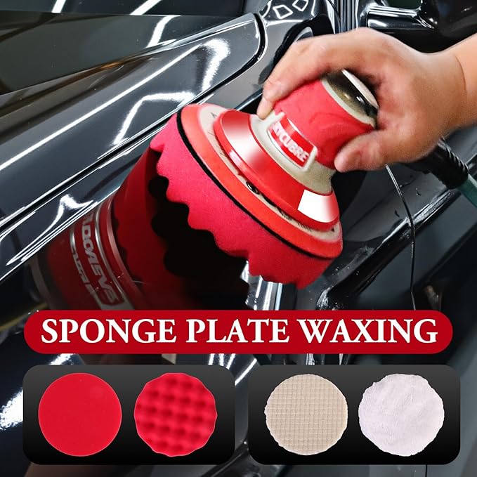 Air Sander 6 Inch DA Palm with vacuum Sander, Pneumatic Random Orbital da Sander for auto body & Woodworking & Auto Polishing (including 12 sandpaper + accessories)