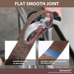 1-1/2 x 30" Non Woven Surface Conditioning Sanding Belts for Pipe Tube Polisher Sander, 1 Each of 150 240 Grit Nylon Brushed Sander Paper for Pipe Belt Sander, 1.5 x 30" Sand Belts for Metal, 2 Pack