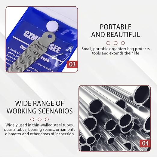 1-15mm Stainless Steel Double Sided Welding Taper Gauge Measuring Instrument Feeler Gauge Depth Gauge Aperture Ruler Inch&Metric Measuring Tool（1PCS）