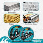 7-1/4 Inch 60 Teeth Aluminum and Non-Ferrous Metal Cutting Circular Saw Blade with 5/8 Inch Arbor, TCG Carbide Saw Blade for Metal & Plastic Cutting