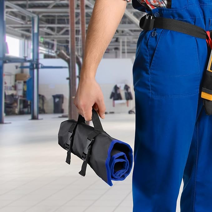 YOOFAN Wrench Roll Up Pouch – Wrench Organizer Bag with Handle, Wrench Holder for Hanging (19+1 Metric)