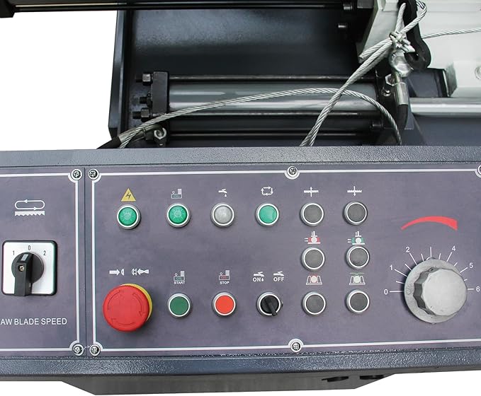 Kaka Industrial TGK-16A 15.7" Semi-Automatic Horizontal Double Column Band Saw-Hydraulic Control, High Stability, 230V 3PH