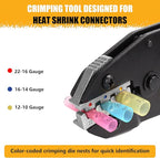 Mulwark Wire Crimping Tool for Heat Shrink, Wire Crimper AWG 10-22 | Professional Wire Crimpers-Crimping Pliers for Automotive, Marine & DIY Electrical Projects