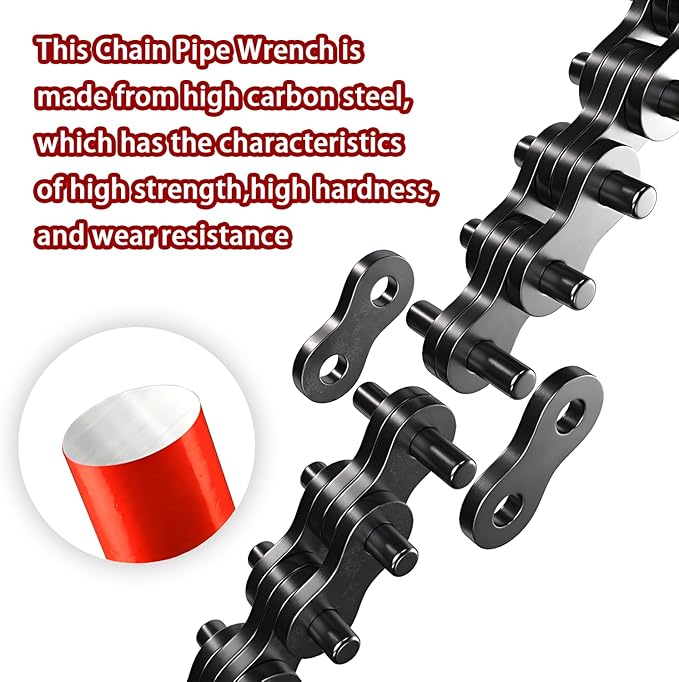 36" Chain Wrench with 29.5" Length of Chain, Heavy Duty Chain Pipe Wrench for Pipe Installation and Maintenance, Fits Max 4-inch Pipe Diameters