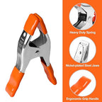 PONY 6-inch, 4-inch Heavy Duty Metal Spring Clamps Set, 2-inch, 1-inch Jaw opening, with Protective Handles and Tips, 10-piece