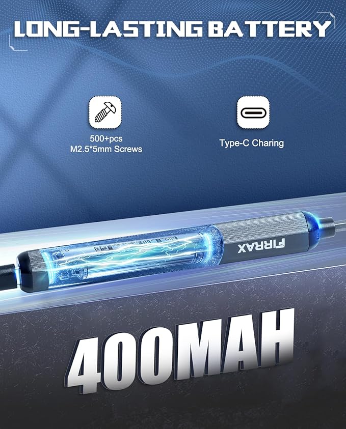 Mini Electric Screwdriver 3.7V, FIRRAX 76-in-1 Small Precision Electric Screwdriver Set with 5 Torque Levels, S2 Magnetic Bits, LED Lights, Power Screwdriver Repair Tool Kit for Laptop/Phone/Camera