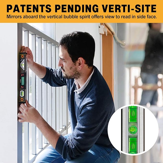 PREXISO Digital Level, 11.5'', Angle Slope with LCD Display, 360° Electronic Bubble Inclinometer, Vertical & Horizontal Spirit Bubble for Construction Carpenter Craftsman Renovation Home Professional