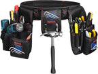 Adjustable Tool Belt with Multi-Pocket Storage – Heavy Duty 1680D Fabric – Magnetic Waist Tool Organizer for Electricians, Carpenters, Construction Workers Men