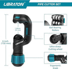Libraton Pipe Cutter, Tubing Cutter, Copper Pipe Cutter, 5/32” to 1-1/4” Outer Diameter, Tube Cutter with Deburring Tool, Copper Cutter, Pipe Cutter Tool for Copper, and Thin Stainless Steel Tube