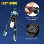 Meiwaltee 13" Rivet Gun, 1/4 Pop Rivet Gun with 100 Pcs Rivets, Manual Hand Heavy Duty Riveter with 5 Nosepieces for Plastic Metal,Aluminum, Plastic, Tube Stock,Gutter & Automotive.