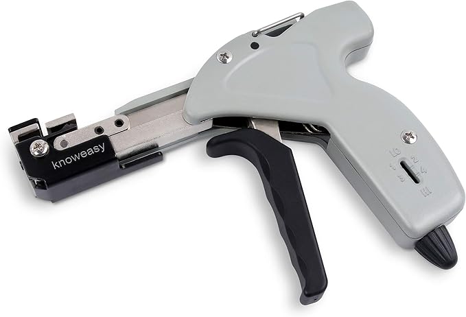 Knoweasy Stainless Steel Cable Tie Gun - Tighten, Tension, and Cut with Stable and Reliable Stainless Steel Cable Tie Tool Cable Managemen