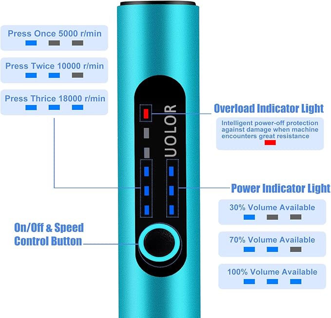 3-Speed Cordless Mini Drill Pen, Rechargeable DIY Electric Hand Drill with 10 Small Drill Bits, Micro Drill Set for Jewelry Making Stone Plastic Resin Keychains