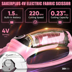 Cordless Electric Scissors,4V Rechargeable Cardboard Box Cutter Heavy Duty Fabric Scissor with Safety Lock & LED Light,Power Rotary Cutter for Leather Carpet Plastic Cutting,Sewing,Crafting