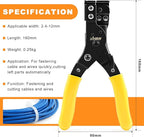 Zhushan Nylon Cable Tie Bundling Tool, 2-in-1 Zip Tie Plier and Cutter Tool with Adjustable Tension, Fastening and Cutting for 2.4-12mm Ties