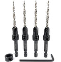FTG USA Adjustable Wood Countersink Drill Bit Set 4 Pc #8 (11/64") with Tapered Drill Bit for Woodworking