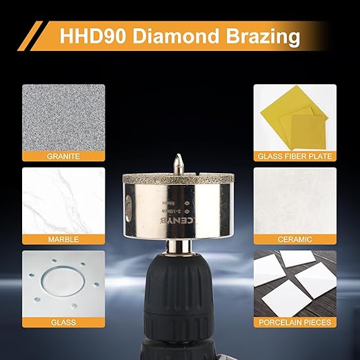 1-9/16inch | 40mm Diamond Hole Saw with Center Drill bit and Diamond-Coated Center Drill bit for Ceramic Glass Marble Fiberglass Granite and Porcelain Tiles by CENYB