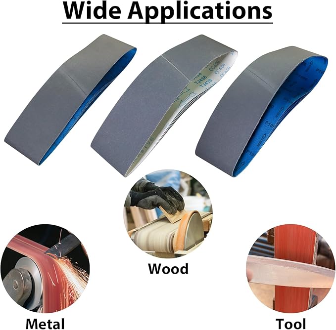 15 Pack 3 x 18 Inch Sanding Belts, 3x18 Silicon Carbide Sanding Belt, 5 Pcs Each of 600, 800, 1000 Grits Knife Sharpening Sander Belt