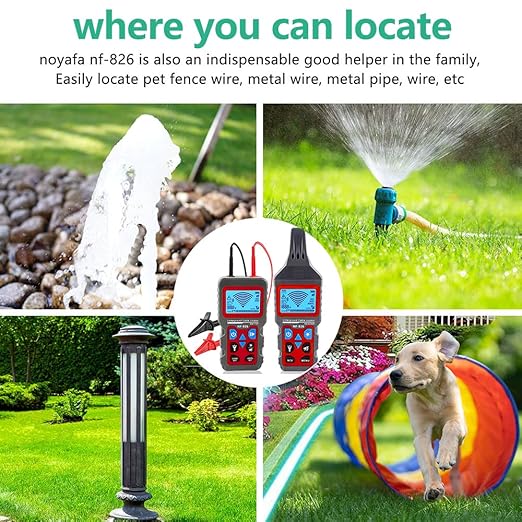 NOYAFA nf-826 Underground Cable Locator, Wire Tracking Detector, Wall and Underground Pipeline Wire Detector. Fuse, Switch, Short Circuit Breaker Fault Finder/Rechargeable Underground Wire Detector
