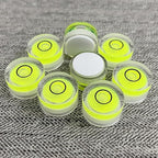 5Pcs Small Circular Bubble Levels with Double Sided Adhesive Bottom Mini Little Stick-on Bubble Spirit Level Measuring Layout Tools Levels (15x8mm)
