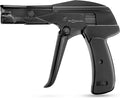 42708 Zip Tie Gun/Cable Tie Install Tool, Adjustable Tension with Built-In Cutter, for Nylon Ties up to 1/4”- Black