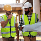 15 Pack Safety Vests Bulk Yellow Reflective High Visibility Vest with Mesh Pocket Zipper, Hi Vis Silver Strip for Men, Neon