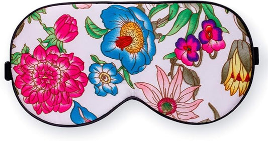 100% Pure Silk Eye Mask Sleep Eye Mask Eye Cover Eyeshade Sleeping Eye Mask Printed Colors (#10)-VeraVaultWomen