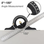 Combination Square,12 Inch Combination Square Angle Ruler, Stainless Steel Adjustable Angle Square, 90 Degree Right Angle Ruler