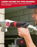 ERAYCO 4PCS PVC Pipe Reamer Kit, Plastic Pipe Fitting Reamer Tool, Fit into Standard 1/2" Drills, PVC Fitting Saver for SCH40 PVC CPVC ABS Pipe (1-1/2'', 2'', 3'', 4'')