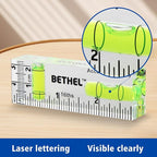BETHEL Mini Bubble Level - 90°/180° Dual Direction Spirit Level with Shatterproof Design, High Accuracy for Picture Hanging, DIY, Carpentry - Ultra-Compact 75x25x15mm Pocket Leveling Tool