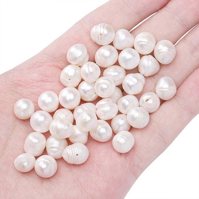 Natural Pearl Beads Potato 10-11mm White Freshwater Cultured Loose Gemstone Beads for DIY Jewelry Making 13.8''/Strand HQ