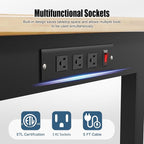 48” Wood Work Bench Work Table, Heavy-Duty Adjustable Workbench with Power Outlets, 3000 Lbs Capacity Tool Bench Workstation for Garage, Workshop