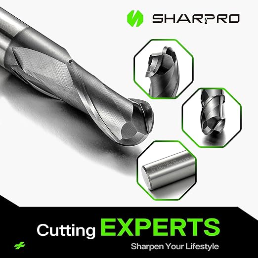 Extra Long Ball Nose End Mill 2 Flute 3/4 Inch SHK. and Cutting Dia. 3D Carving, High-Speed and Deep Cutting, AlCrN Coated, Apply for Alloy Steel, Stainless Steel and Various Cast Iron.