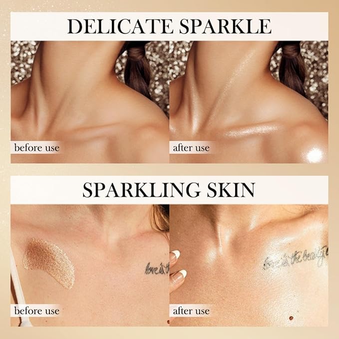 MAEPEOR Shimmer Body Luminizer 5 Colors Moisturizing Glow Illuminator Smooth and Non-sticky Summer Body Highlighter For Face & Body (80ML, 05 Rose Gold)-VeraVaultWomen