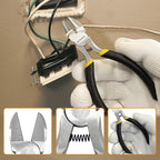 BOOSDEN 5-Piece Pliers Set Including 25mm Rubber mallet, 5" Wire Cutters, 5" Needle Nose Pliers, 5" Diagonal Cutters, 5" Linemans Pliers for DIY & Home Use