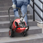 100Ft 3/4 Inch Cable Drain Cleaning Machine, 750W Auto Feed Portable Electric Sewer Snake, Electric Drain Auger with 6 Cutter Air-Activated Foot Switch for 4" to 8" Pipes