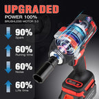 Cordless Impact Wrench1/2, 750Ft-lbs (1000N.m), 21V Power Impact Wrenches, 4-Mode Speed, 2x4.0AH Battery High Torque, 5 Sockets, 8 Drill, 6 Screws, Electric Impact Driver for Car Home Truck
